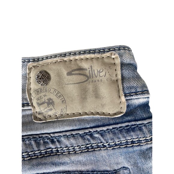 Silver Jeans Co. Tuesday Mid Shorts Women's 27 Denim Jeans Shorts Light Wash - Picture 10 of 12